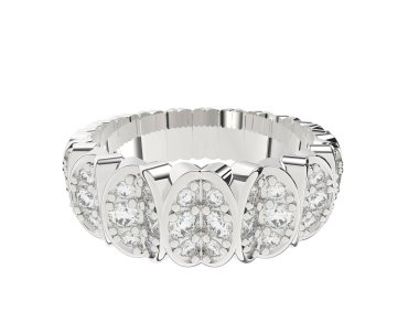 Lüks kadın yüzüğü beyaz arka planda izole edilmiş, 3D görüntüleme - illüstrasyon