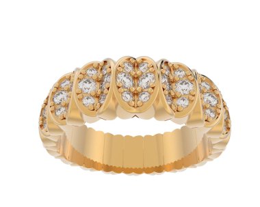 Lüks kadın yüzüğü beyaz arka planda izole edilmiş, 3D görüntüleme - illüstrasyon