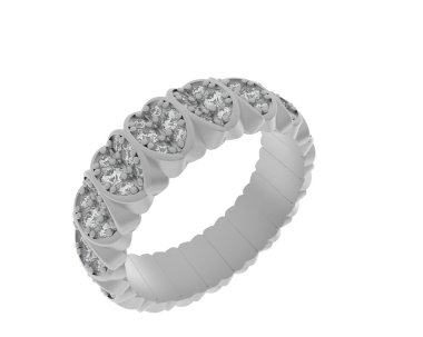 Lüks kadın yüzüğü beyaz arka planda izole edilmiş, 3D görüntüleme - illüstrasyon