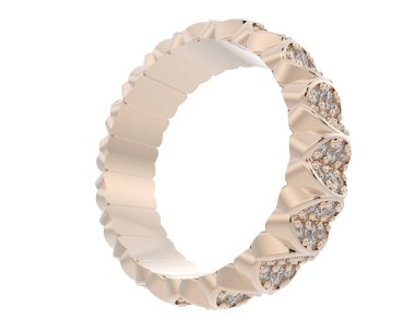 Lüks kadın yüzüğü beyaz arka planda izole edilmiş, 3D görüntüleme - illüstrasyon