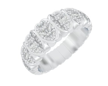 Lüks kadın yüzüğü beyaz arka planda izole edilmiş, 3D görüntüleme - illüstrasyon