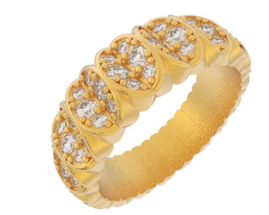 Lüks kadın yüzüğü beyaz arka planda izole edilmiş, 3D görüntüleme - illüstrasyon