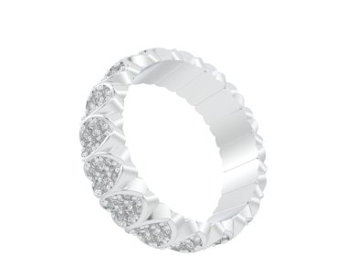 Lüks kadın yüzüğü beyaz arka planda izole edilmiş, 3D görüntüleme - illüstrasyon