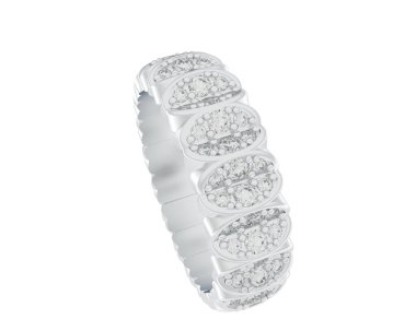 Lüks kadın yüzüğü beyaz arka planda izole edilmiş, 3D görüntüleme - illüstrasyon