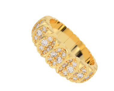 Lüks kadın yüzüğü beyaz arka planda izole edilmiş, 3D görüntüleme - illüstrasyon