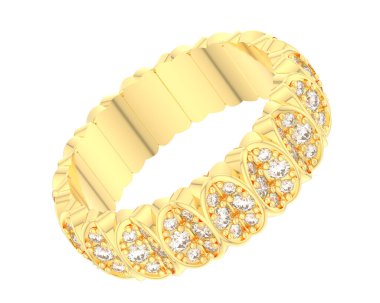 Lüks kadın yüzüğü beyaz arka planda izole edilmiş, 3D görüntüleme - illüstrasyon