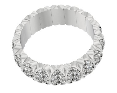 Lüks kadın yüzüğü beyaz arka planda izole edilmiş, 3D görüntüleme - illüstrasyon