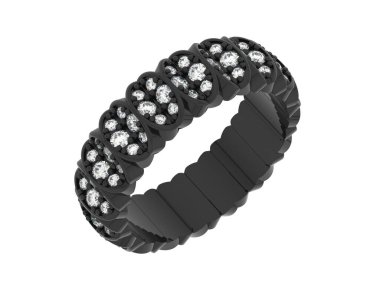 Lüks kadın yüzüğü beyaz arka planda izole edilmiş, 3D görüntüleme - illüstrasyon