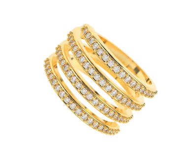 Lüks kadın yüzüğü beyaz arka planda izole edilmiş, 3D görüntüleme - illüstrasyon