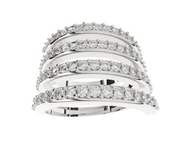 Lüks kadın yüzüğü beyaz arka planda izole edilmiş, 3D görüntüleme - illüstrasyon