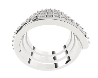 Lüks kadın yüzüğü beyaz arka planda izole edilmiş, 3D görüntüleme - illüstrasyon