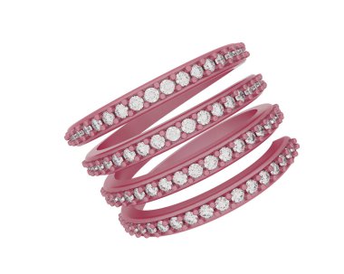 Lüks kadın yüzüğü beyaz arka planda izole edilmiş, 3D görüntüleme - illüstrasyon