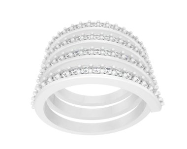 Lüks kadın yüzüğü beyaz arka planda izole edilmiş, 3D görüntüleme - illüstrasyon