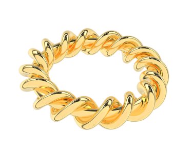 Lüks kadın yüzüğü beyaz arka planda izole edilmiş, 3D görüntüleme - illüstrasyon