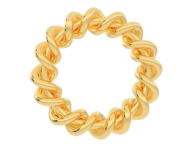 Lüks kadın yüzüğü beyaz arka planda izole edilmiş, 3D görüntüleme - illüstrasyon