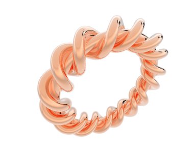 Lüks kadın yüzüğü beyaz arka planda izole edilmiş, 3D görüntüleme - illüstrasyon