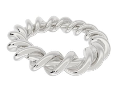 Lüks kadın yüzüğü beyaz arka planda izole edilmiş, 3D görüntüleme - illüstrasyon