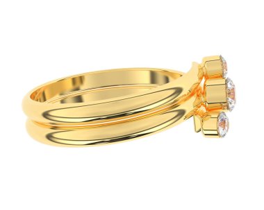 Lüks kadın yüzüğü beyaz arka planda izole edilmiş, 3D görüntüleme - illüstrasyon