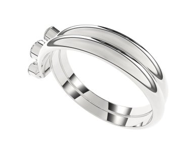 Lüks kadın yüzüğü beyaz arka planda izole edilmiş, 3D görüntüleme - illüstrasyon