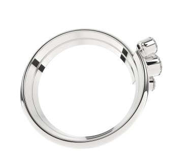 Lüks kadın yüzüğü beyaz arka planda izole edilmiş, 3D görüntüleme - illüstrasyon