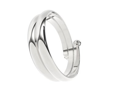 Lüks kadın yüzüğü beyaz arka planda izole edilmiş, 3D görüntüleme - illüstrasyon