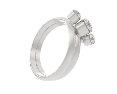 Lüks kadın yüzüğü beyaz arka planda izole edilmiş, 3D görüntüleme - illüstrasyon