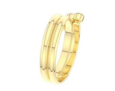 Lüks kadın yüzüğü beyaz arka planda izole edilmiş, 3D görüntüleme - illüstrasyon