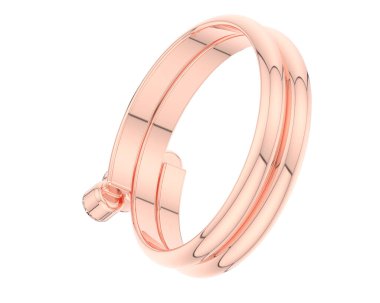 Lüks kadın yüzüğü beyaz arka planda izole edilmiş, 3D görüntüleme - illüstrasyon