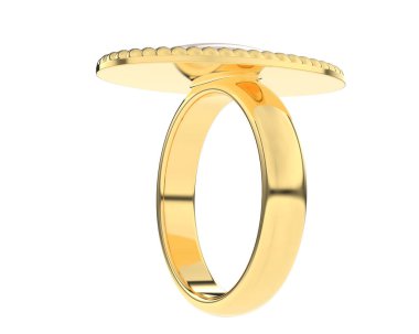 Lüks kadın yüzüğü beyaz arka planda izole edilmiş, 3D görüntüleme - illüstrasyon