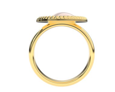 Lüks kadın yüzüğü beyaz arka planda izole edilmiş, 3D görüntüleme - illüstrasyon