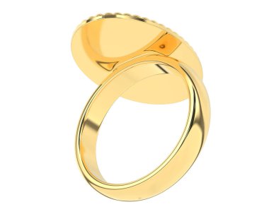 Lüks kadın yüzüğü beyaz arka planda izole edilmiş, 3D görüntüleme - illüstrasyon