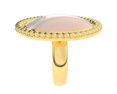 Lüks kadın yüzüğü beyaz arka planda izole edilmiş, 3D görüntüleme - illüstrasyon