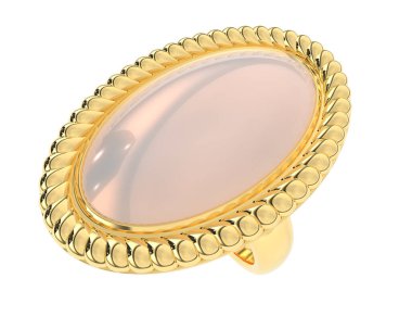 Lüks kadın yüzüğü beyaz arka planda izole edilmiş, 3D görüntüleme - illüstrasyon