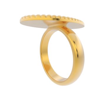 Lüks kadın yüzüğü beyaz arka planda izole edilmiş, 3D görüntüleme - illüstrasyon