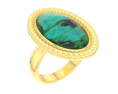 Lüks kadın yüzüğü beyaz arka planda izole edilmiş, 3D görüntüleme - illüstrasyon