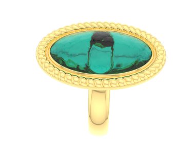 Lüks kadın yüzüğü beyaz arka planda izole edilmiş, 3D görüntüleme - illüstrasyon