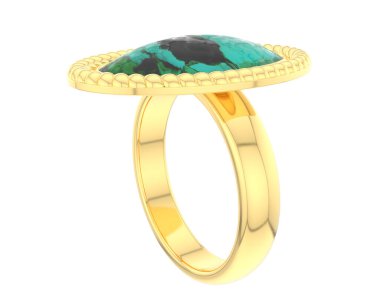 Lüks kadın yüzüğü beyaz arka planda izole edilmiş, 3D görüntüleme - illüstrasyon