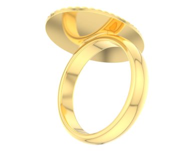 Lüks kadın yüzüğü beyaz arka planda izole edilmiş, 3D görüntüleme - illüstrasyon