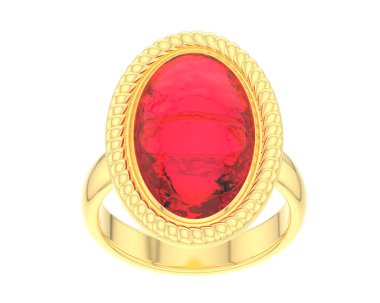 Lüks kadın yüzüğü beyaz arka planda izole edilmiş, 3D görüntüleme - illüstrasyon