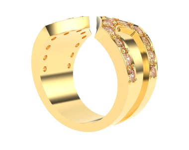 Nişan yüzüğü beyaz arkaplanda izole edildi