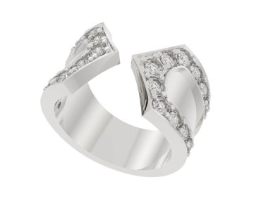 Nişan yüzüğü beyaz arkaplanda izole edildi