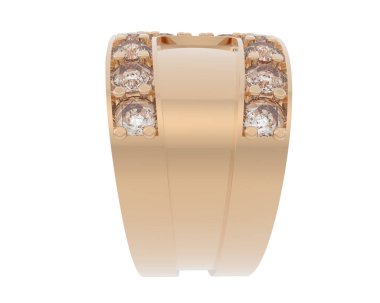 Nişan yüzüğü beyaz arkaplanda izole edildi