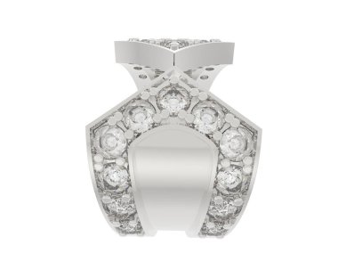 Nişan yüzüğü beyaz arkaplanda izole edildi