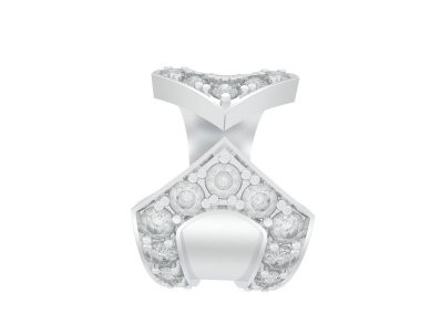 Nişan yüzüğü beyaz arkaplanda izole edildi