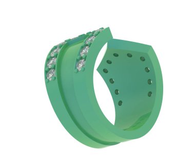 Nişan yüzüğü beyaz arkaplanda izole edildi