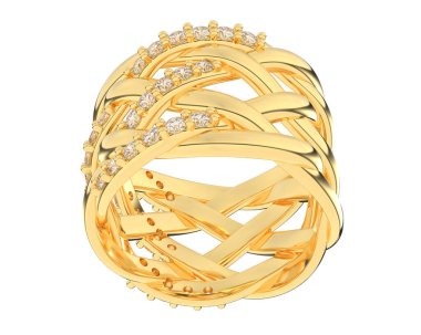 Nişan yüzüğü beyaz arkaplanda izole edildi