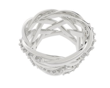 Nişan yüzüğü beyaz arkaplanda izole edildi