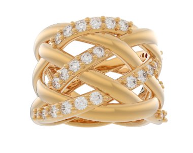 Nişan yüzüğü beyaz arkaplanda izole edildi