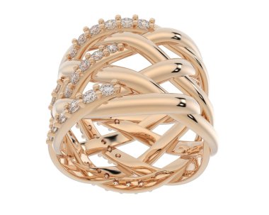 Nişan yüzüğü beyaz arkaplanda izole edildi