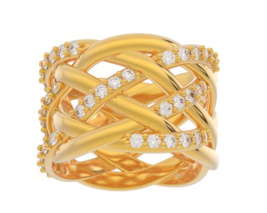 Nişan yüzüğü beyaz arkaplanda izole edildi